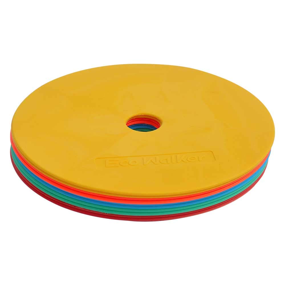 Eco Walker Flat Disc Cones Spot Markers Football Basketball Sports Speed Agility Training (Set of 10) (MULTI)