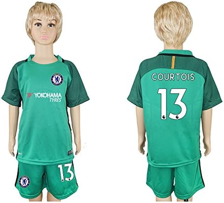 17/18 England Club Goalkeeper Kids Soccer Jerseys for Fans, Green XL