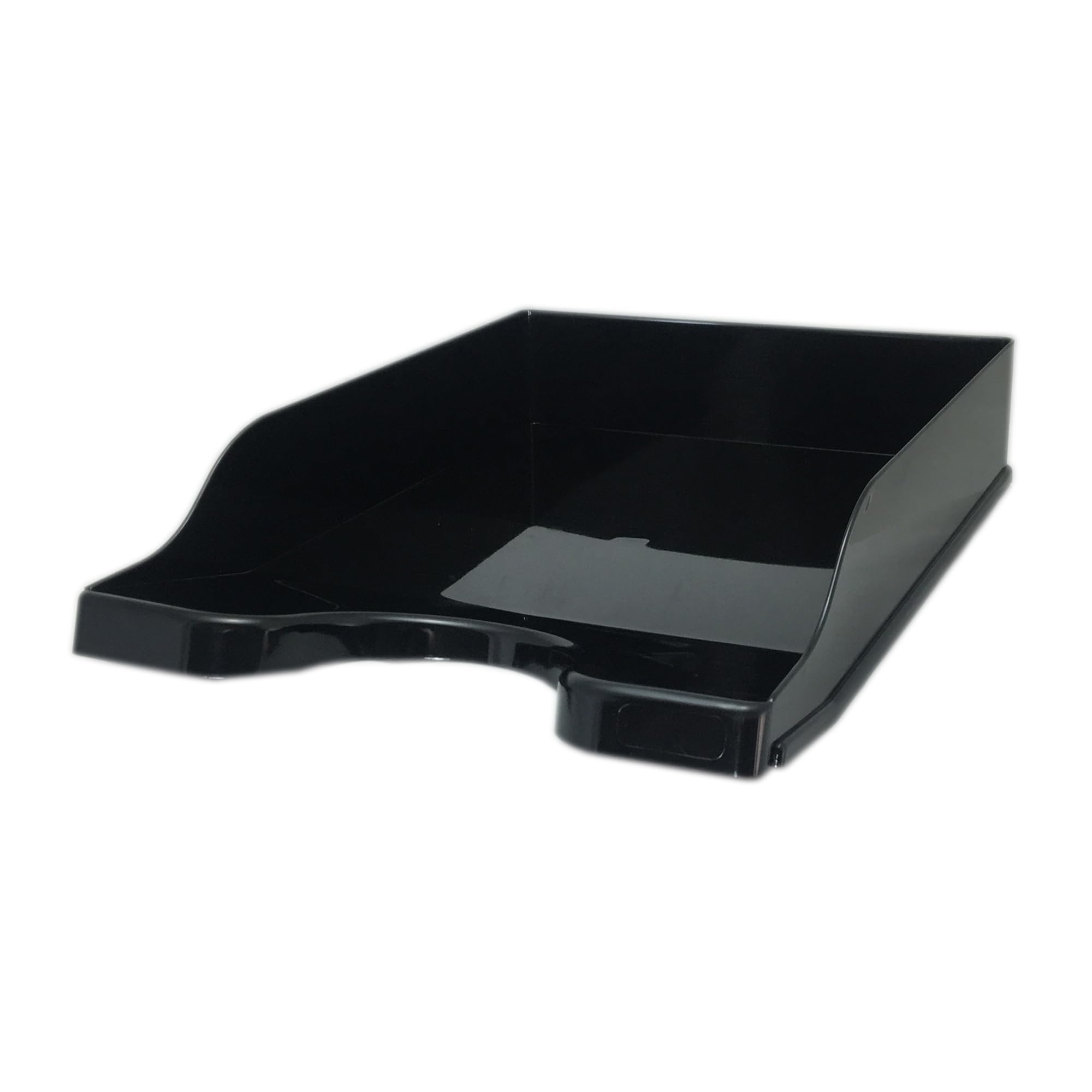 Deflecto A4 Self Stacking Antimicrobial Letter Tray in Classic Black - Letter Tray Organiser - A4 Paper Tray Organiser - Letter Holder - Letter Organiser storages - Desk Trays - CP130STBLK