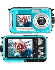 Waterproof Digital Camera Underwater Camera Full HD 2.7K 48 MP Video Recorder Selfie Dual Screens 16X Digital Zoom Flashlight Waterproof Camera for Snorkeling (DV806)