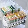 iDesign-75330-FridgeFreeze-Binz-Storage-Boxes-Kitchen-Storage-Container-with-Two-Compartments-Made-of-Plastic-Clear-Divided iDesign Divided Fridge Organiser, Stackable Storage Container with Handles, Large BPA-free Clear Drawer Organizer for…