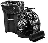 Trash Bags, 65 Gallon, 50/Coreless Rolls, by Veska (Black)