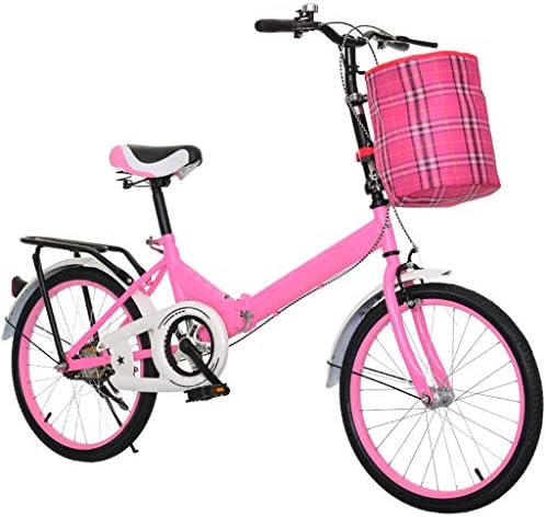 Xljun 衝撃吸収折りたたみ自転車と自転車のバスケット レディース自転車 ポータブル市自転車女性アダルト都市の通勤 安全なファッション Size Color in Pink 新登場