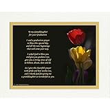 Graduation Gifts Granddaughter with Granddaughter Graduation Prayer Poem Tulips Photo, 8x10 Double Matted. Special Keepsake for Granddaughter. Unique College - High School Grad Gift
