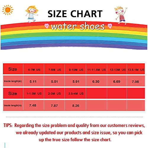 image for hiitave Kids Water Shoes Non-Slip Quick Dry Barefoot Beach Aqua Swim P