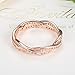 BAMOER Rose Gold Plated Eternity Promise Rings Wedding Jewelry 925 Sterling Silver with CZ,Size 7