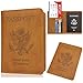 GDTK Leather Passport Holder Cover Case RFID Blocking Travel Wallet (California Desert)