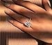 Weishu Classic Promise Ring 925 Sterling Silver Oval Cut 3ct AAA CZ Zircon Engagement Rings for Women Cubic Zirconia Promise Halo Solitaire Engagement Ring Size 6-10 (US Code 8)