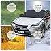 Windshield Cover - Car Windshield Cover for Snow with Mirror Covers + 4 Magnetic Edges + Elastic Hooks Design, Windproof Waterproof Anti-UV Auto Windshield Shade, All Weather Guard for Ice