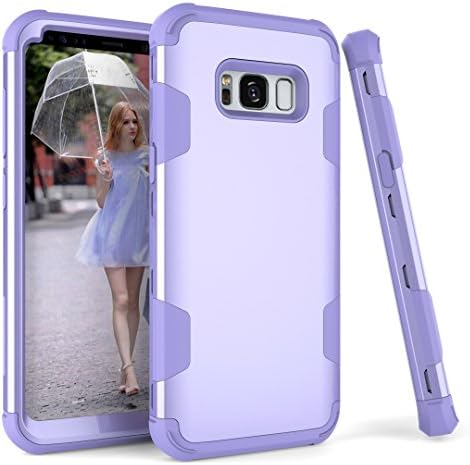 Galaxy S8 Plus Case, NCIE Hybrid Heavy Duty Shockproof Full-Body Protective Case with Dual Layer [Hard PC+ Soft Silicone] Impact Protection for Samsung Galaxy S8 Plus (Purple)