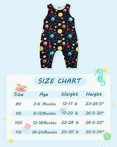 Kids4ever Baby Girl Boy Romper Sleeveless Jumpsuit Planet Onesies Infant Clothes 6-12 Months