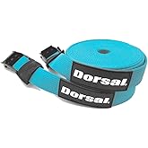 DORSAL Tie Down Straps for Roof Rack Pads Crossbars - Pack of 2 Holds Surfboards Kayaks Canoes Paddleboards Nylon 15' Feet Blue