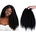 Yonis Kinky Straight Wave Hair Extensions Weft Weave Natural Black Color 3 Bundles Synthetic Human Hair Mixed Length (16