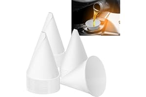 ASWEIR 50 Disposable Funnel for Motor Oil Paper Oil Funnel 4.5 oz Foldable Engine Oil Funnel Motor Oil Funnel Flat Pack Funnels for Automotive Oils and Other Liquids