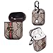 Luxury Leather Shockproof Cover Carabiner,Wireless Headphone Designer Fashion Fun Cool Keychain Design Skin Protective Apple Airpods Cases Ring for Air pods (Brown)