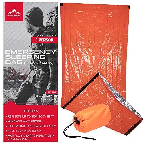 Rescue Guard Emergency Sleeping Bag Survival Blanket - Waterproof Bivy Sack for Winter Extreme Cold Gear Thermal Portable Outdoor Equipment (1) - Thumbnail 4