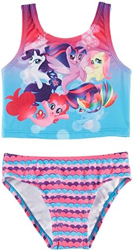 My Little Pony Toddler Girls Strappy Tankini Swimsuit 3T Pink Multi