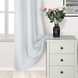 DWCN Blackout Curtains Grey White 66x72 inch 2 Panels Thermal Insulated view 4