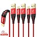 TOPK USB C to A Cable [3-Pack] 6.6ft Fast Charging, Sync Data Transfer, Nylon Braided, Compatible with USB-C Electronics and Android (Red)