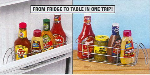 CHROME PLATED REFRIGERATOR CONDIMENT CADDY CARRIER