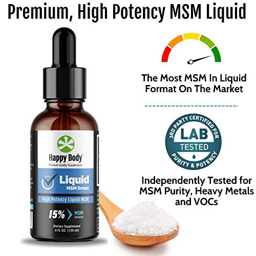 HAPPY BODY Liquid MSM Drops The Highest MSM Content in a Liquid MSM