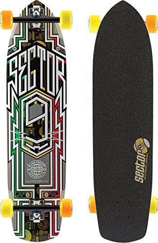 Sector 9 Carbon Flight Complete Skateboard, Rasta