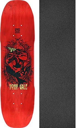 Moonshine Skateboards Tony Gale Horse Red Stain Skateboard Deck - Art by Chris Allision - 7.3" x 28" with Black Magic Griptape - Bundle of 2 items