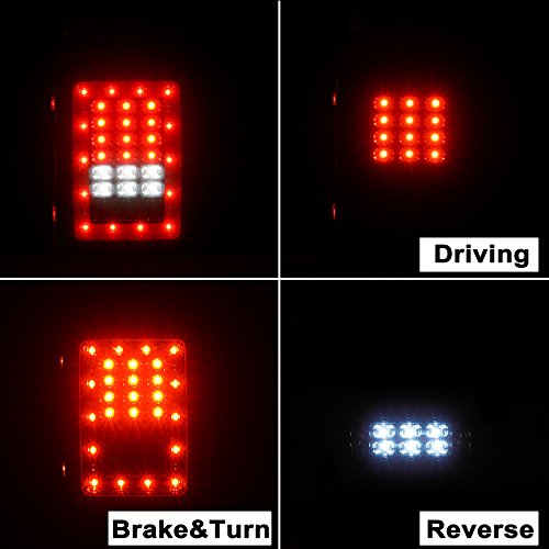 u-Box Smoked Jeep Wrangler Tail Light w/Brake Light & Turn Signal for Jeep JK Wrangler JK 2007-2018