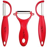 Latest 3-Piece Kitchen Peeler Set - Lifetime Replacement Warranty - Serrated/ Julienne/Swivel Y Peeler - Multifunction Peele For Vegetables and Fruit - Essential Accessories For All Cooking Needs