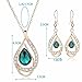 Women Fashion Gold Plated Jewelry Set Necklace Earring of Crystal Sapphire for Costume Show Wedding Party Dance Ceremony Accessories