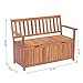Outsunny 41 Gallon Outdoor Storage Bench, Wooden Deck Box with Inner Waterproof PE Lining, 2-Seat Container for Patio Garden Balcony Yard Store Garden Tools, Teak