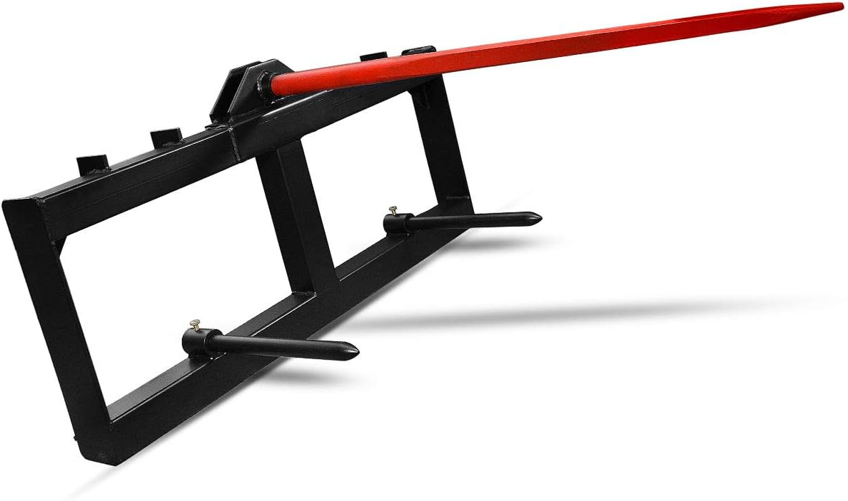 Skid Steer Hay Bale Spear Attachment for Bobcat Tractor,3,000 lbs Heavy