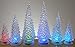 BANBERRY DESIGNS Table Top Christmas Trees - Set of 6 - LED Lighted Acrylic Christmas Trees Holiday Decoration Set of 6 Assorted Sizes 10