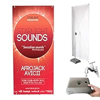 HUAZI X Banner Stand with Water Base - Vinyl Banner Stand Display Fit Banner Size 31.5 x 71 inches with Traveling Bag for Outdoor Indoor