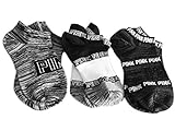 Victoria Secret PINK No Show Socks Set Of 3 Black PINK LOGO