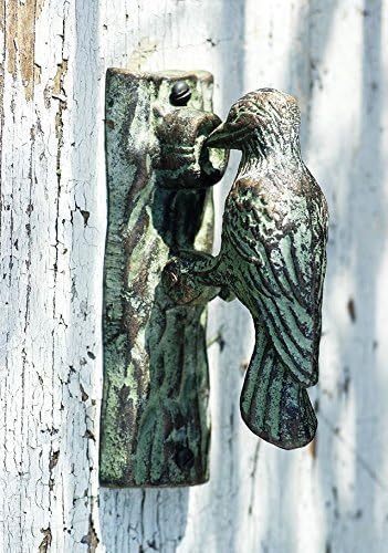 (%15 Discount) Woodpecker door knocker (hand painted), bird door knocker, woodpecker , cast iron door knocker, cast iron woodpecker door knocker.