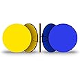 25-Pack Double-Sided Yellow/Blue Flip Magnet - 1" Diameter, Go/Attention Reversible Indicator, Ideal for Organizational Efficiency on Steel Surfaces