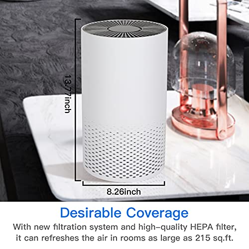 Air Purifiers for Home and Bedroom - True HEPA Air Filter for Room, High-Efficiency Air Cleaner with 4 Stage Filters, Intelligent Mode Nightlight for Allergies, Pets, Smokers, Mold, Pollen, Dust