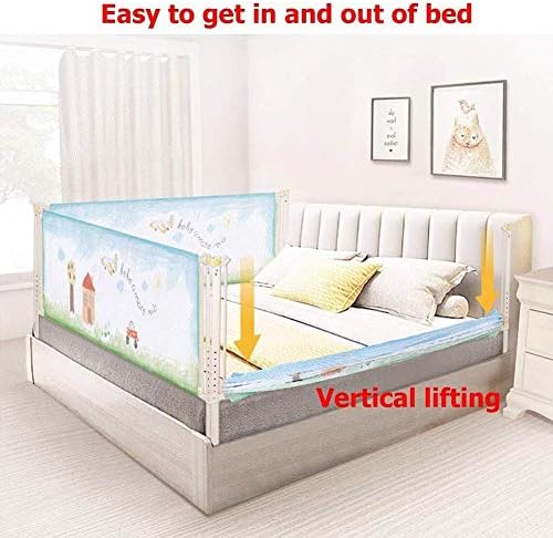 幼児の赤ちゃんと子供のための折りたたみ式ベビーベッドレール ランキングtop5 メッシュベッドガードポータブル 折りたたみ式安全ベッド バリア垂直持ち上げ設計保護ガードを調整します