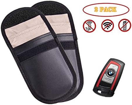2* Car Key RFID Signal Bloking Case, TAIKUU Singal Blocker Pouch Bag for Keyless Entry Fob Guard, Antitheft Lock Device, Healthy Cell Phone Privacy Protection Security WiFi/ GSM/ LTE/ NFC/ RF Blocker