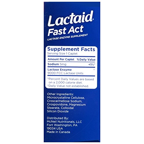 Lactaid Fast Act Lactose Intolerance, Lactase Enzyme Pills 32 single