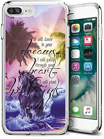 iPhone 7 Plus 5.5 Case,Horse Art Pattern Clear TPU Protective Bumper [Slim Fit ] Case For iPhone 7 Plus 5.5