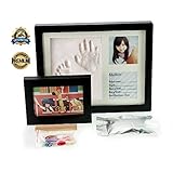 Baby Handprint Kit & Footprint Photo Frame for Newborn Girls and Boys, Personalized Baby Gifts, Keepsake Box Decorations for Room Wall Nursery, Baby Photo Album for Shower Registry