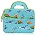 8.9-10.1 inch Kid Tablet Sleeve, Evecase Cute Dinosaurs Themed Neoprene Carrying Sleeve Case Bag for 8.9-10.1 inch Kid Tablets (Blue & Green Trim, with Dual Handle and Accessory Pocket)