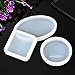 BBTO 6 Pieces Jewelry Casting Mold Square Round Oval Shape Silicone Mould with Stirrers, Droppers, Spoons and Silicone Measuring Cup