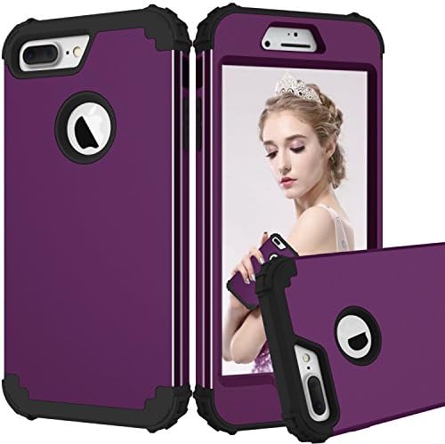 iPhone 7 Plus Case, Jeccy Slim Hybrid Ultra Heavy Duty Three Layer Shockproof Armor Defender Full-Body Protective Case, PC+Silicone Skin Cover for Apple iPhone 7 Plus 5.5 inch (2016)