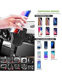 Bysionics - Cargador inalámbrico de coche para iPhone XR Xs Max Xs X 8, Samsung Galaxy S10, S10+, S10e, S9