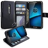 Droid Maxx 2 Case, LK Droid Maxx 2 Wallet Case, Luxury PU Leather Case Flip Cover Built-in Card Slots & Stand For Motorola Moto Droid Maxx 2, BLACK