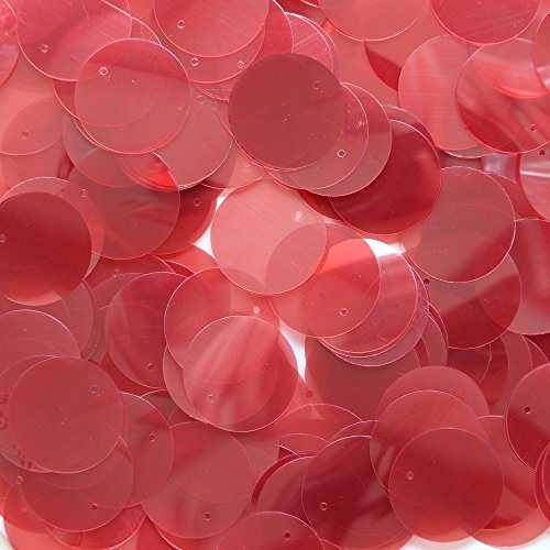 20mm Flat Round Sequins Coral Pink Orange Transparent See-Thru Loose Paillettes. Costume, display, bridal, arts, crafts, embellishment. Made in USA.