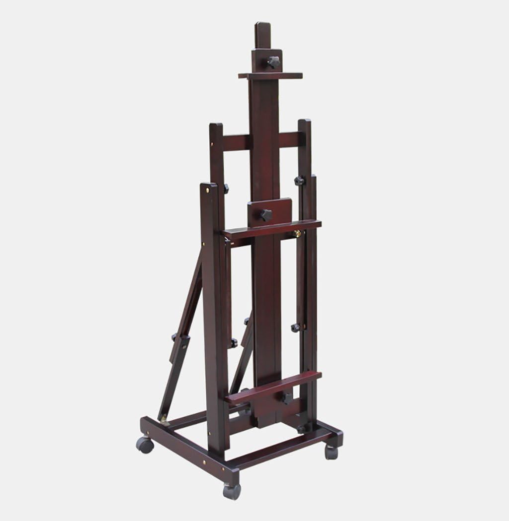 painting easel Solid wood large easel wooden horizontal and vertical multi-purpose four-wheeled wooden easel easels for art